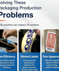 Avsmgp High Speed Flat Label Applicator With Precision Plc Control System solving packaging production problems with automated labeling.