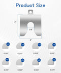 Stainless Steel Slotted Shim Kit 2 By 2 Inches 80 Pieces Eight Thicknesses Slotted Shim Set For Precise Leveling And Calibration