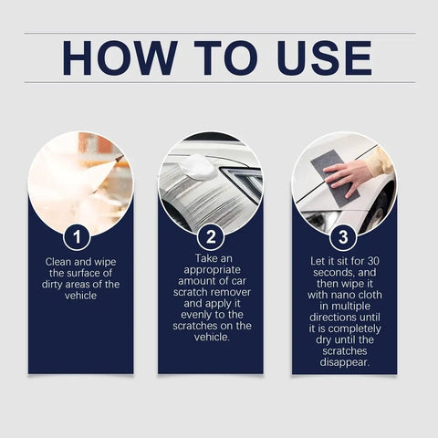 Instructions for using Car Scratch Remover Kit With Polishing Pad And Repair Cream For Quick Paint Restoration, Fix Minor Scratches
