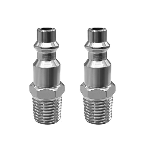 Stainless Steel 304 IM Type One Quarter NPT Air Hose Adapter Fittings No Fuss Quick Connect Pack Of 2 For Air Tools