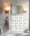 No Drill Wall Hooks Set Heavy Duty Adhesive Hangers For Kitchen Bathroom And Home Tool-Free Install Damage-Free Removal With Removable Non-Marking Tape on bathroom wall