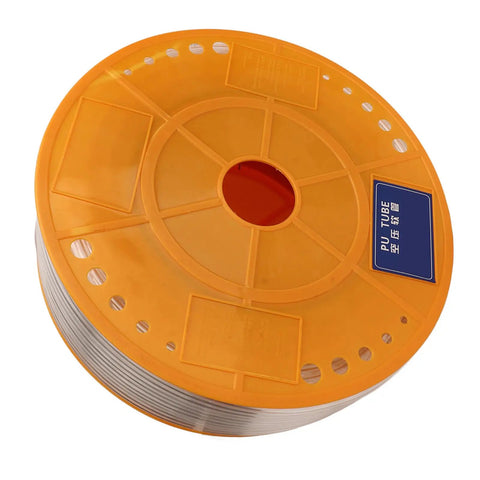 Badass Heavy Duty Air Compressor Hose Made From Ultra Lightweight PU Material shown on an orange spool, 656 feet long for pneumatic tools.