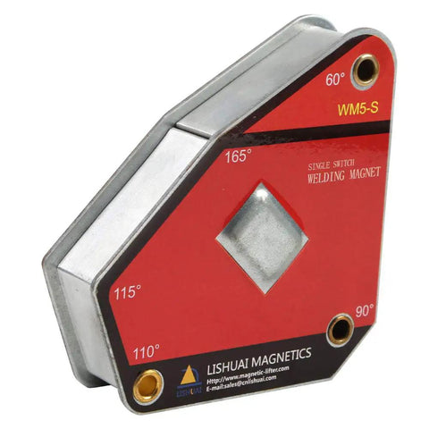 Beefy On Off Switch Magnetic Welding Clamp in red, 45°-90° multi-angle, for flat plates and pipes, 70 lb pull strength