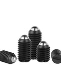 Built Different Spring Loaded Ball Plungers Delivering Dead Simple Positioning Grade 12.9 Black Steel Set Screws adjustable preload fasteners.