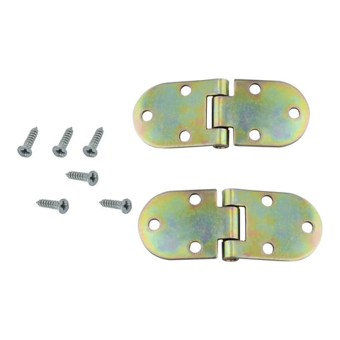 Two Pack Metal Flush Hinges 180 Degree Cabinet Hinges For Doors Semicircular Decorative Hardware Includes Screws 72 By 28 Mm