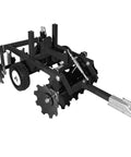 Tow Behind Disc Harrow For ATV UTV And Utility Tractors 33 Inch Wide With 12 Inch Pneumatic Tires And Replaceable Blades, side view