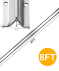 Heavy Duty V Groove Sliding Door Track Kit With Pre-Drilled Holes And Screws, 96-Inch Total Length In Two 48-Inch Sections