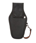 Front view of black Tradesman Pro Maintenance Tool Pouch With Nine Pockets And Tape Thong 2 Inch Tunnel Belt Loop Electrician Holster