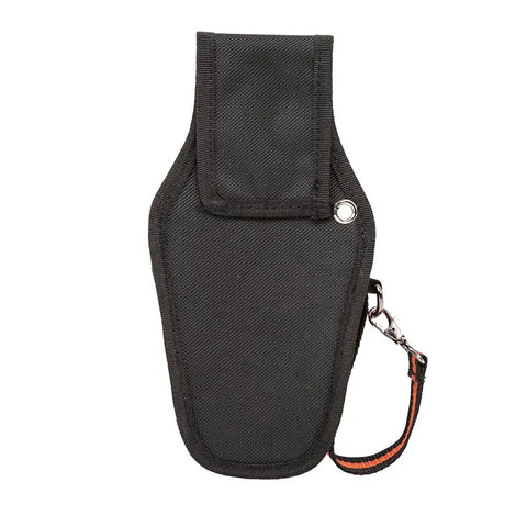 Front view of black Tradesman Pro Maintenance Tool Pouch With Nine Pockets And Tape Thong 2 Inch Tunnel Belt Loop Electrician Holster