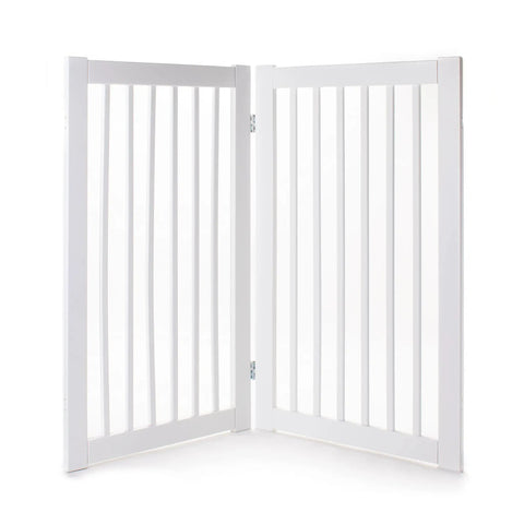 360 Degree Pet Gate Extension For Wider Openings, Converts A 36 Inch Configurable Gate Into A Large Play Pen, No Slip Rubber Pads Protect Floors, Easy Fold Down Storage, White