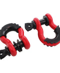 Badass Heavy Duty 2 Pack D Ring Shackles Delivered With 41887 Lbs Breaking Strength And A Solid 7 8 Inch Screw Pin, red drop forged steel, used for heavy towing.