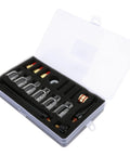Pro Grade Glass Nozzle Kit For WP9 20 Argon Welding Torch, Glass Nozzles And Brass Accessories in protective case open view