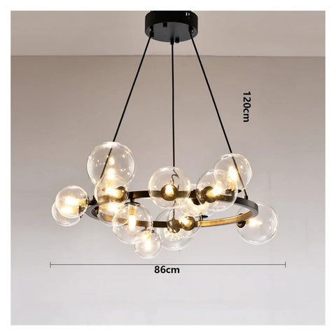 Modern Chandeliers for Dining Room Pendant Lights Hanging Lamps for Ceiling Indoor Lighting Glass Balls, 120cm height, 86cm width, glass.