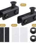 Adjustable Iron Cabinet Hinge Clamp Set For Frameless Glass Doors 3 To 5mm Thick Pivot Hinge Clips Display Case Black