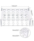 Clear Acrylic Test Tube Rack Holder With 24 Sockets For 5 Ml Tubes Lab Stand dimensions illustration