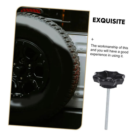 Spare Tire Clamp Bolt For Quick Secure Mounting And Easy Installation Heavy Duty Hold Down Fastener For Cars shown with tire