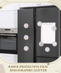 320 Pcs Badge Protective Film 85mm 3.35 Inch with 8 styles holographic glitter for 58mm button maker on refrigerator