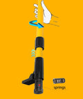 Pro Grade Multifunction Laser Level Pole With Adjustable Height And 360 Degree Rotating Head close-up of yellow pole and spring mechanism