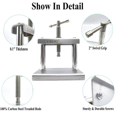 Pro Grade Watch Back Case Press Tool With 18 Molds, Adjustable Ram For Even Pressure And No Scratch Closures, Battery Kit