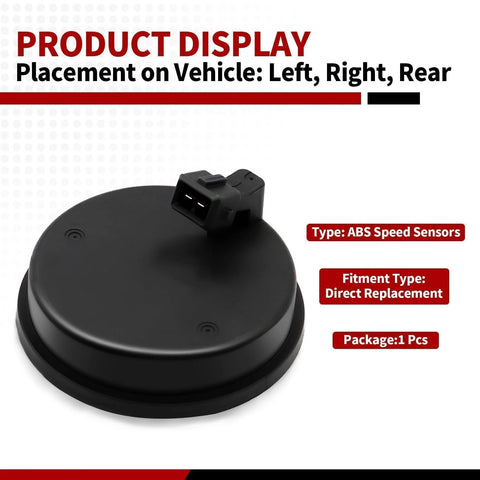 Nakkaa rear ABS speed sensor, round black housing with top connector; direct replacement, 1 piece