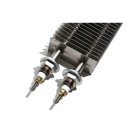 Industrial Square Fin Heater For Air Systems And Ovens Featuring A Heavy Stainless Steel Heat Plate With 1400 Watt Output.
