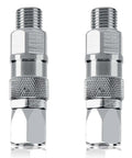 One Quarter Inch 360 Degree Spray Gun Swivel Joint Built Tough Stainless Steel For Airless Sprayers, 2-Pack, Corrosion Resistant 304 Stainless Steel Swivel Connector For Paint Sprayer Hose And High-Pressure Lines, two connectors