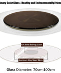 10mm Tempered Glass Lazy Susan For Round Dining Table 100 Cm Diameter Transparent Rotating Serving Tray with steel bearing