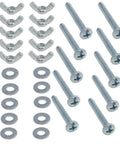 Heavy Duty 10 Piece Wing Nuts And Bolts With Washers Tool Free Hand Tighten Fastener Set Built Solid For Quick Fixes And Reliable Grip No Sweat Mechanic Hardware 1 4 By 2 Inch kit with wing nuts, bolts, and washers.