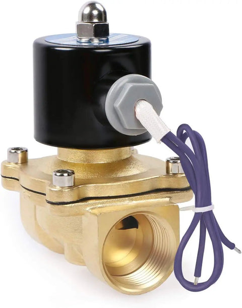 Brass NPT Electric Solenoid Valve 12V DC Normally Closed With Viton Seal 1 Inch Industrial Grade Corrosion Resistant Fuel Use