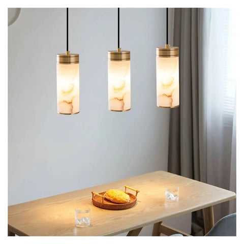 Marble Pendant Light E27 Home Modern Minimalist Decorative Lamps 3 Head Adjustable Hanging Lamp Living Room Dining Room Bedroom,for Restaurants above a table.