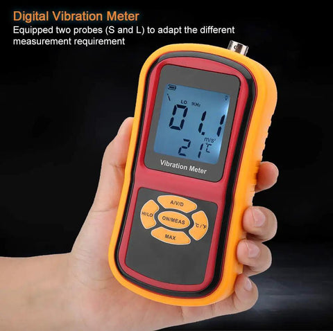 Portable Handheld Vibration Meter With LCD Display And Split Measurement, Digital Vibration Tester For Motors, Fans, Bearings And Mechanical Watches, Includes S And L Probes, Compact Vibe Analyzer For Quick Diagnostics And Accurate Readouts.