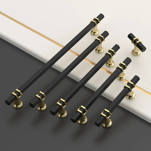 10 Pack 5 Inch Matte Black And Gold Kitchen Cabinet Handles Cabinet Pulls Hardware For Cupboard And Drawer Doors 128mm Easy Install