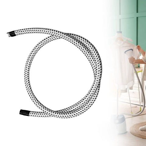 Universal Garment Steamer Hose Extension Set 2m Heat Insulated PVC Tube For All Steamers showing curved hose detail