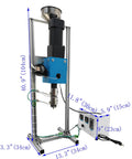No Stress Single Screw Extruder For 3D Printer Filament Making with 1 Inch barrel, 110V stand type plastic extrusion rig dimensions shown.