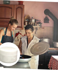 Kitchen scene with two women cooking; inset shows a jar of Epoxy Tile Repair Kit 100g Two Part A B Quick Dry Ceramic Adhesive Paste for tiles.