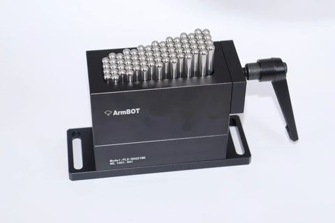 Beefy Flexible Clamp for CNC Fixtures 30x79mm Universal Claw in SUS Stainless Steel With Anodized Aluminum Shell, 6mm Pin, 21mm Stroke, Wear Resistant, Laser Marking Ready, Black on base
