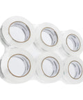 Six-pack of Crystal Clear Packing Tape Set, Heavy Duty BOPP with Water Based Adhesive, 1.88 Inch by 109 Yards, for moving and sealing