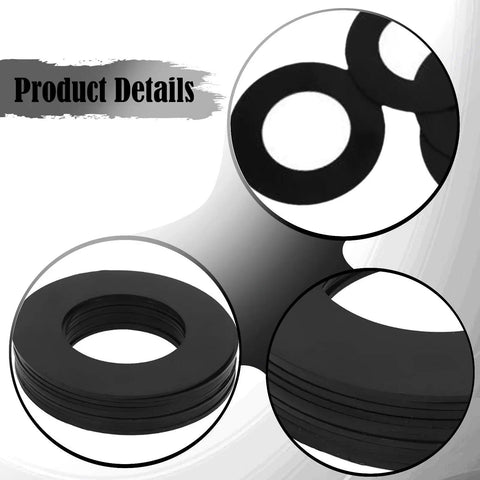 40mm Bucket Pin Shims Kit - 10-Piece Engineering PP Spacers And Washers For Compact Excavators And Skid Steers, Dust Shield To Cut Debris, Pro-Grade Wear-Resistant Pin Joints For Hardcore Dirt Work. black 40mm PP shims and washers stacked for excavator bucket pins