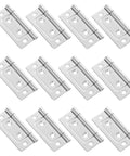 12 Pack Stainless Steel Cabinet Door Hinges Flat Silent Flush Sleek Design Non Mortise Self Closing For Kitchen And Furniture