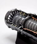 WS-15 Turbofan Jet Engine Model Kit In One Eighteenth Scale Dope Fully Functional Turbofan Mechanism With Transparent Shell Over Fifty Pieces 3D Printed Engine Model Gift For Hobbyists Gearheads And Aviation Enthusiasts, cutaway blades