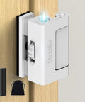 Upgraded Portable Security Door Reinforcement Lock No Drilling Flip Latch Keeps Unwanted Entry Out For Inward Opening Doors Beefy Security For Apartments Hotels And Travel White 1 Piece mounted on door