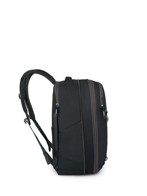 Side view of Daylite Expandable 26 Plus 6 Travel Pack Black Lightweight Durable Daypack With 6L Expansion