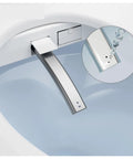 Next Level Smart Toilet Cover Featuring Heated Bidet Spray And Auto Open Close Lid Wireless Remote bathroom essential showing stainless steel bidet nozzle.