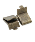Built Tough Adjustable Steel Pilaster Shelf Clip Brackets with smooth bronze finish for shelving systems, pack of fourteen.