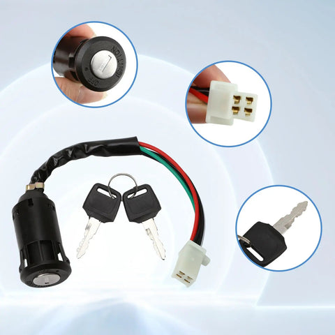Ignition Switch Replacement Fits 50cc 110cc 125cc 150cc 200cc 250cc Motorcycles ATVs Dirt Bikes And Scooters 4 Wire 4 Pin With 2 Keys