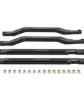High Clearance Boxed Rear Radius Rods Arms For Polaris RZR XP 1000 And RZR XP 4 1000, 2017 To 2023, Aluminum And 304 Stainless Steel, Powder Coated Finish, Built Tough For Off Road Suspension Upgrade, four black rods and bushings