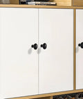 Wood cabinets with 10 Pack Matte Black Oval Kitchen Cabinet Knobs And Drawer Handles Zinc Alloy Hardware For Cabinets Dresser Bathroom And Closet Ideal For Modern Upgrades And Furniture Makeovers