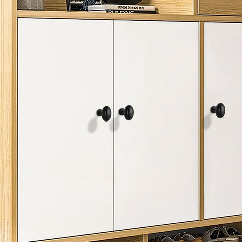 Wood cabinets with 10 Pack Matte Black Oval Kitchen Cabinet Knobs And Drawer Handles Zinc Alloy Hardware For Cabinets Dresser Bathroom And Closet Ideal For Modern Upgrades And Furniture Makeovers