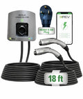 Dual Port Level 2 EV Charger With 50 Amp 11.5 kW Output, 240V Indoor Outdoor Station, NEMA 6 50 Plug, Two Independent Ports, UL Certified