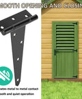 Heavy Duty T Shaped Hinges Pack Of 3 12 Inch Black Metal Foldable Gate Hardware For Garden Shed And Barn Doors rustproof hinge on shed door